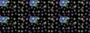 Yılbaşı kış tasarımı için renkli kar taneleri. Elle çizilmiş kartanesi karalaması. Raster illüstrasyonu.