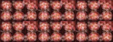 Bokeh kahverengisi, pembe, nötr ve kar taneleriyle dekoratif Noel arkaplanı. Raster illüstrasyonu.