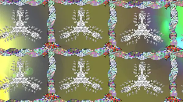 Küçük çiçekli basit bir çiçek çizimi. Moda baskısı, albüm, ambalaj kağıdı ve duvar kağıdı için zarif dekoratif süslemeler. Tarafsız, gri ve yeşil renklerde şirin çiçekler. Raster çizimi..