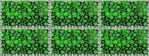 Parlak çiçekli kolaj çiçekleri yeşildir. Çiçek tasarımı için inanılmaz bir kolaj cenneti tarzı. Çiçekli zambaklar dikişsiz arkaplan.