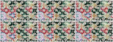 Çiçekli bahar çiçekleri. Moda baskıları için zarif bir şablon. Küçük çiçekte güzel bir desen. Motley illüstrasyonu. Küçük renkli çiçekler..