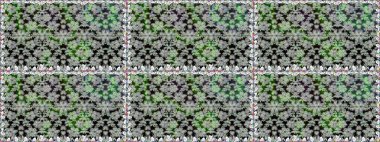 Düz Çiçek Elementleri Tasarımı. Renkli Bahar Temalı Kusursuz Arkaplan. Sevimli çiçek raster deseni. Gri renkli çiçekler.