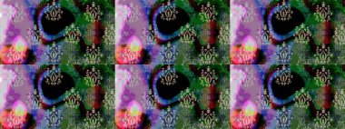 Renkli Bahar Teması eskiz kalıbı. Düz Çiçek Elementleri Tasarımı. Raster..