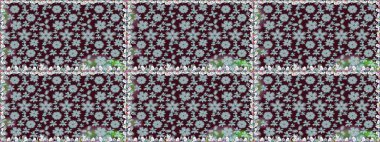 Kahverengi renkli çiçekler. Asya tekstil tarzında. Kusursuz çiçek deseni. Raster illüstrasyonu. Raster illüstrasyonu.