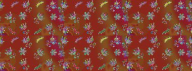 Farklı kar taneleri toplayıcısı, kahverengi, kırmızı ve yeşil renklerde kış elementleri. Raster Noel soyut renkli arkaplan ve tatlı kar tanesi.