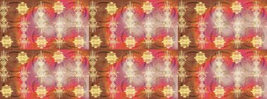 Kış kar taneleri, raster arka plan. Yüzey için tekrarlanan doku, ambalaj kağıdı, kahverengi, pembe ve turuncu renkte kar tanesi.