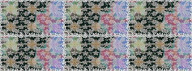 Asya tekstil tarzında. Güzel kumaş deseni. Raster illüstrasyonu. Renkli Bahar Temalı Kusursuz Arkaplan. Kusursuz çiçek deseni. Düz Çiçek Elementleri Tasarımı.