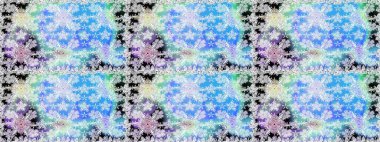 3 boyutlu çiçekler, pürüzsüz. Mavi renklerde. Raster illüstrasyonu.