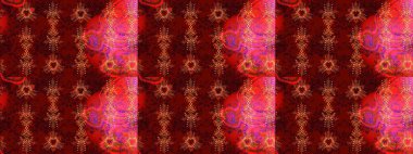 Raster illüstrasyonu. Çiçek Elementleri 'nin soyut geçmişi. Kırmızı, kahverengi ve siyah renkler üzerine tasarım. Raster kış deseni.