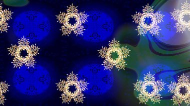 Düz Çiçek Elementleri Tasarımı. Asya tekstil tarzında. Çiçek desenli çizim. Renkli Bahar Teması eskiz kalıbı. Raster illüstrasyonu. Mavi renkte çiçekler.