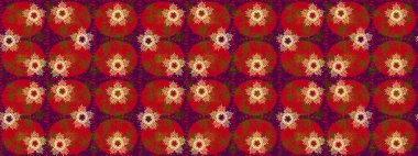 Raster Noel soyut renkli arka plan ve tatlı kar tanesi. Farklı kar taneleri toplayıcısı, kırmızı, mor ve kahverengi renklerde kış elementleri..