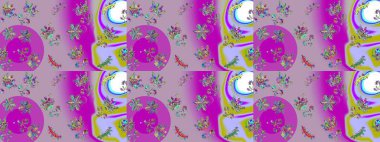 Çiçekli, kusursuz bir arkaplan. Çocuk stili. Renkli Bahar Temalı Kusursuz Arkaplan. Düz Çiçek Elementleri Tasarımı.