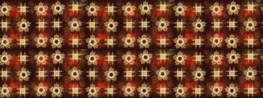 Soyut duvar kâğıdı, ambalaj dekorasyonu. Sarı, kırmızı ve kahverengi renklerde şirin kar taneleri. Kışın sembolü, mutlu noeller, mutlu yeni yıl kutlaması Raster illüstrasyonu. Kar tanesi kadar basit..