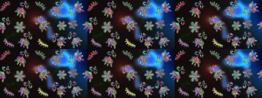 Gri, mavi ve siyah renkte kar tanelerinden oluşan kış deseni. Kış konsepti Düz yatıyordu. Raster illüstrasyonu.