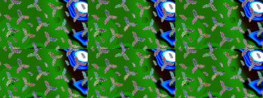 Raster resim. Raster kar taneleri desen. Renkli arka plan üzerinde raster sevimli kar taneleri.