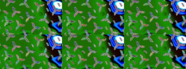 Raster resim. Raster kar taneleri desen. Renkli arka plan üzerinde raster sevimli kar taneleri.