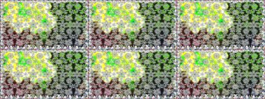 Şatafatlı bahar bahçesi dokusu. Raster illüstrasyonu. Gri renkli çiçekler. Gri renklerde çiçeksiz. Çiçek deseni.