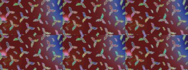 Desen snowflakes.raster Noel soyut renkli arka plan ile düşen kar tanesi. Raster illüstrasyon.