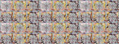 Çiçeksiz desenli arka plan, yaz çiçekleri. Tarafsız renklerde çiçekler. Düz Çiçek Elementleri Tasarımı. Renkli Bahar Teması Kusursuz Arkaplan.