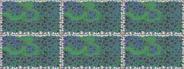 Mavi renkli resimler. Yüzey dokuları, duvar kağıtları, web sayfası geçmişi, tekstil için mükemmel. Kusursuz bir arka plan. Renkli sevimli kelebek. Raster illüstrasyonu.