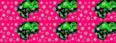 Çocuksu tasarım. Morumsu arka planda. Elle çizilmiş çiçek desenli Raster çizimi. Tekstil, kumaş, ambalaj, hatıra defteri için güzel çiçek arkaplanı..