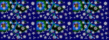 Raster suluboya çiçek deseni, narin çiçekler, mavi çiçekler, tebrik kartı şablonu. Güzel kumaş deseni.