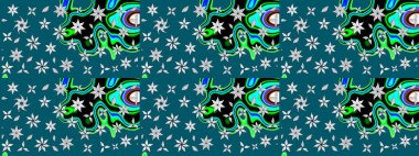 Çiçekli çiçek deseni, suluboya. Raster deseni. Küçük çiçekte güzel bir çiçek deseni..