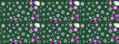 Raster çiçek desenli çiçek deseni, yapraklar, dekoratif elementler, sıçrama, lekeler, el çizimi kontur çizgileri ve Doodle çizim stili, grafik raster çizim çizimi.