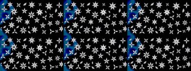 Çizim çiçek deseni duvar kâğıdı olarak kullanılabilir. Raster illüstrasyonu. Siyah renkte çiçekler.