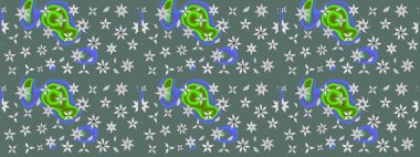 Raster deseni. Çiçekli çiçek deseni, suluboya. Küçük çiçekte güzel bir çiçek deseni..