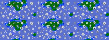 Raster illüstrasyonu. Egzotik çiçekler, mavi renkler üzerine botanik parlak klasik doğa. Klasik tropikal doğal elementlerin suluboya seti.