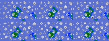 Mavi renkli çiçekler. Elle boyanmış suluboya resim çizimi çiçekler ve bitkiler.