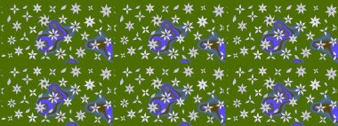 Düz Çiçek Elementleri Tasarımı. Çiçeksel fantezi tasarımı ve parlak bir arka plan çizimi. Renkli Bahar Teması çizim şablonu.