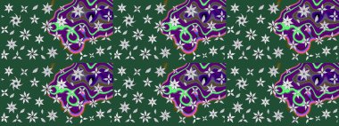 Renkli Bahar Teması eskiz kalıbı. Düz Çiçek Elementleri Tasarımı. Karalama çiçeği. Raster illüstrasyonu. Güzel kumaş deseni. Zentangle soyut çiçekleri.