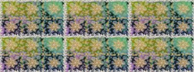 Gri renklerde, altın elementlerle kusursuz desen. Klasik klasik klasik arka plan. Geleneksel oryantasyon süsü. Kusursuz klasik raster altın desenli.