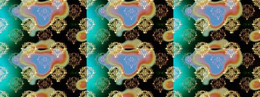 Kabile sanatı boho baskısı, klasik çiçek arkaplanı. Arkaplan dokusu, duvar kağıdı, çiçek teması siyah, mavi ve nötr renklerde. Soyut etnik raster pürüzsüz desen.