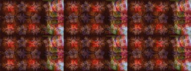 İllüstrasyon kar tanesi. Kahverengi, kırmızı ve mor renklerde izole suluboya kar taneleri. Kışın sembolü. Güzel dekorasyon.