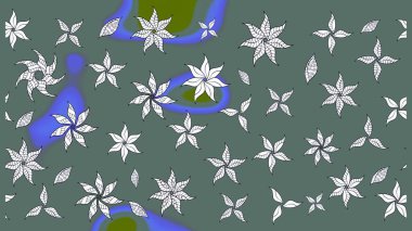 Düz Çiçek Elementleri Tasarımı. Renkli Bahar Teması eskiz kalıbı. Çiçekli eskiz arkaplanı. Çocuk stili.