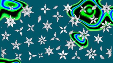 Süslü kumaş deseni. Raster deseni. Çiçekli çiçek deseni, suluboya..