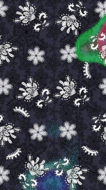 Çiçekli karalama şeklinde Raster çiçek deseni. Yumuşak, bahar çiçekli arka plan. Gri renkli çiçekler.