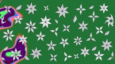 Renkli Bahar Teması eskiz kalıbı. Süslü kumaş deseni. Düz Çiçek Elementleri Tasarımı. Raster illüstrasyonunda çiçek deseni çizimi.