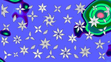 Raster. Zarif, parlak ve mavi çiçek desenli tasarım. Sabıka baskıları, bebek kıyafetleri, duvar kâğıtları, paket kutuları vb..