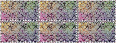 Gri renkli çiçekler. Kumaş desenli papatya çiçekleri ayrıntıları.