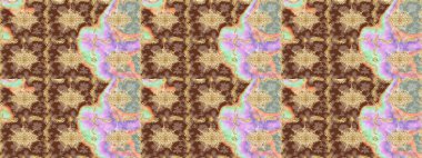 Barok tarzında altın çiçek süsü. Antika altın tekrarlanabilir duvar kağıdı. Damask çizim kalıbı arka planı tekrarlıyor. Kahverengi renklerde altın element.