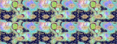 Geleneksel oryantasyon süsü. Klasik Raster Golden eskiz kalıbı. Mavi renkler ve altın elementler üzerine çizim. Klasik vintage arkaplan.