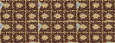 Raster illüstrasyonu. Klasik altın desenli eskiz. Tekrarlayan elementlerle soyut arkaplan oluşturun. Kahverengi renkler ve altın elementler üzerine altın çizim deseni.