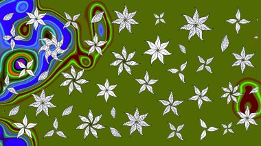 Çiçekli çiçek deseni, suluboya. Küçük çiçekte güzel bir çiçek deseni var. Raster deseni.