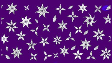 Violet menekşe üzerinde. Retro tekstil tasarım koleksiyonu. 1950-1960 motifleri. Çiçekli ipek eşarp. El çizimi çiçek elementleri ile soyut çizim raster deseni.