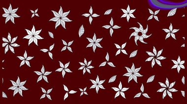 Kırmızı renklere karalamalar çizilmiş çiçek deseni. Raster illüstrasyonu.