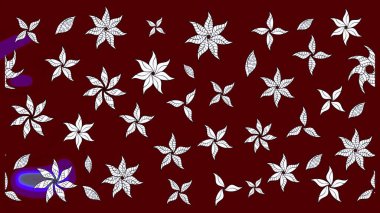 Kırmızı renklerde. Raster illüstrasyonundaki çiçek desenli çizim. Raster illüstrasyonu. Güzel kumaş deseni.